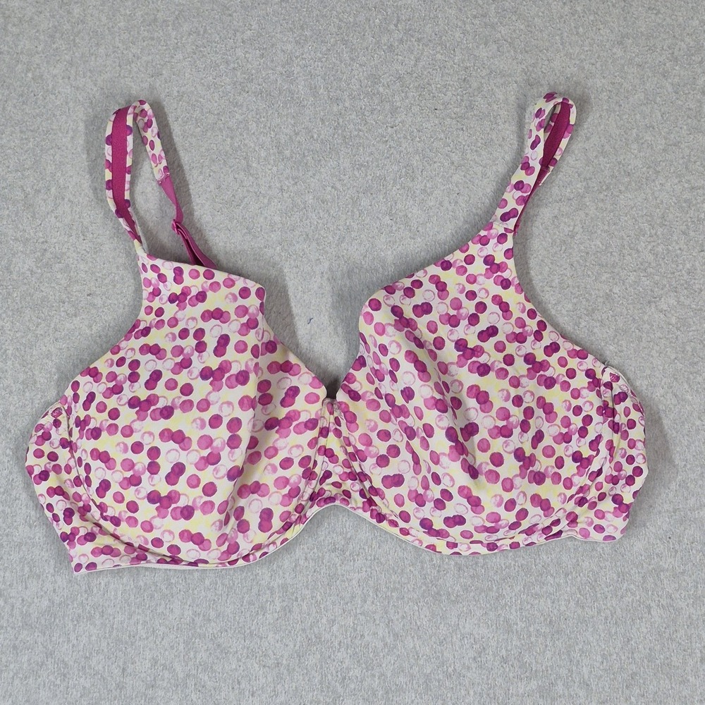Dreamfit Women Bra 44DD Pink Polka Dot Adjustable Strap Underwired